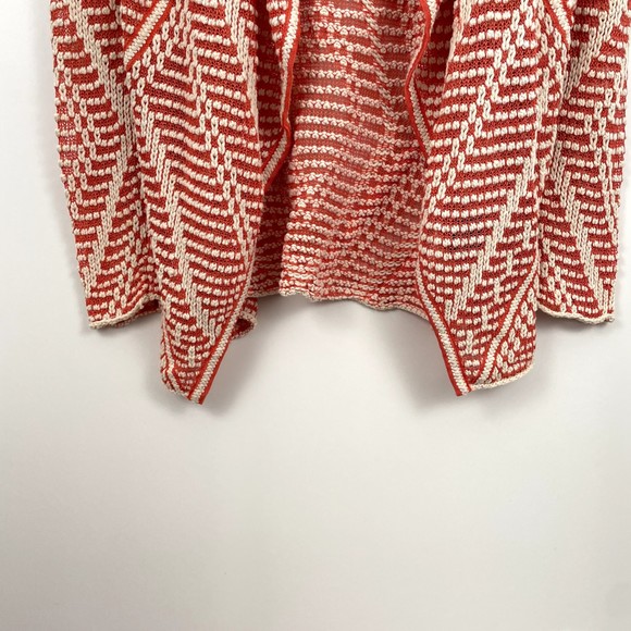 Nic and Zoe Womens Cardigan Coral White Extra Small Cotton Blend Open Knit - Picture 4 of 10